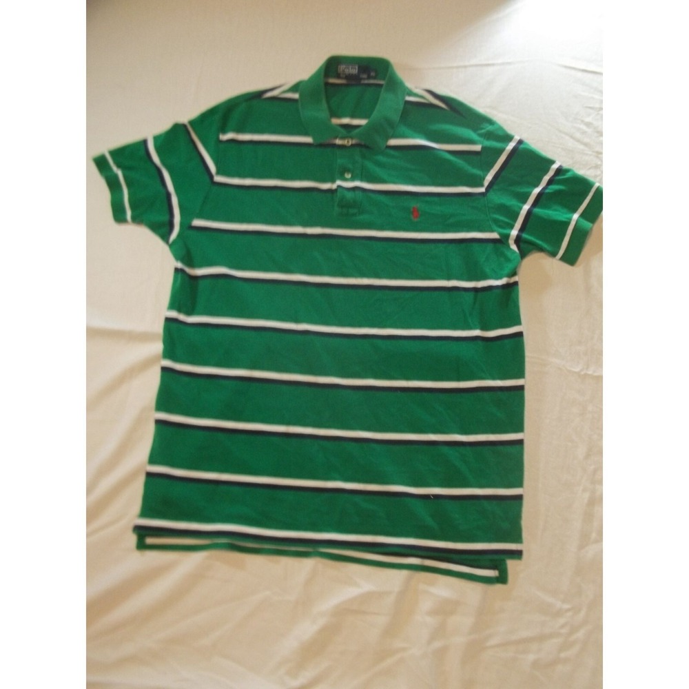 Polo Ralph Lauren Shirt Mens XL Multicolor Striped Short Sleeve Preppy Pony Golf